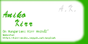 aniko kirr business card
